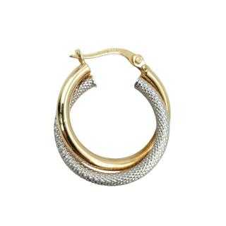Boucles d'Oreilles Or Jaune&Blanc 14 Ct