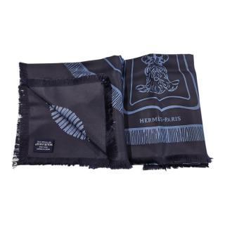 HERMES CARRÉ 80 FRANGÉ POSTE ET CAVALERIE