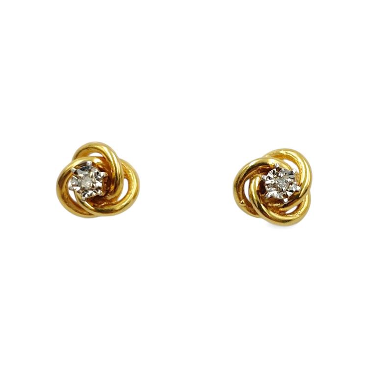 Boucles d'Oreilles Or Jaune 18 Ct