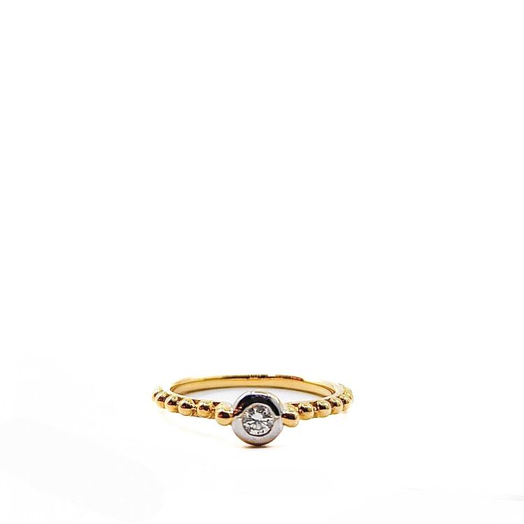 Bague en Or jaune 18 Ct & Diamant