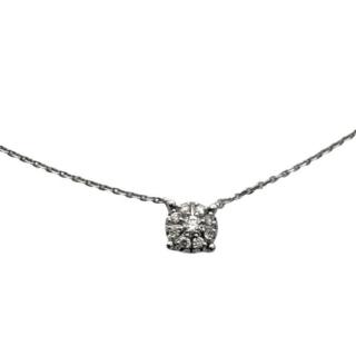 Collier Or Blanc 18ct & Diamants