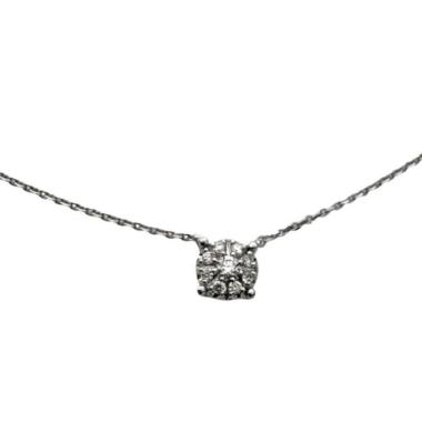 Collier Or Blanc 18ct & Diamants