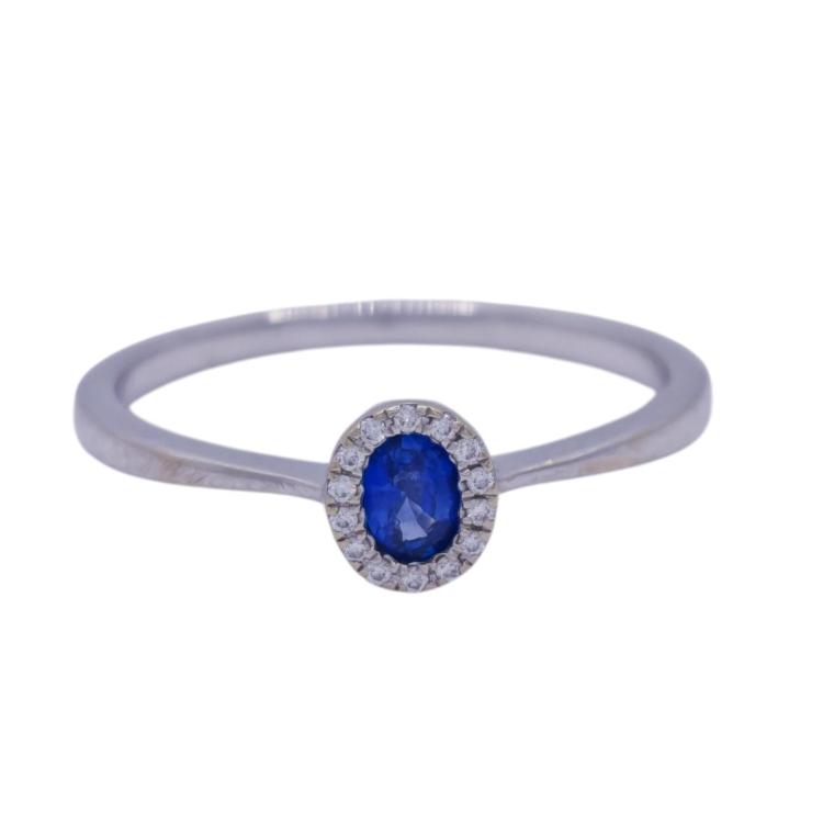 Bague Or Blanc 18Ct & Diamants