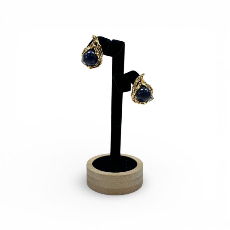 Boucles d'oreilles Gilbert Albert or jaune 18ct avec diamants
