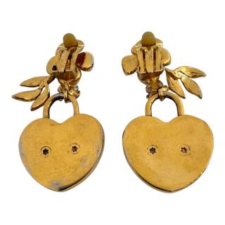 Boucles D'Oreilles Dolce Gabbana Coeur Cadenas Floral Clip