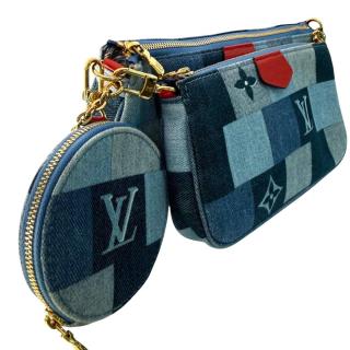 Sac Louis Vuitton Multi Pochette Denim Blue Red