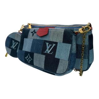 Sac Louis Vuitton Multi Pochette Denim Blue Red