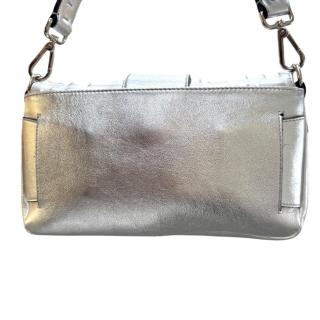 Sac Fendi Baguette en Cuir Argenté