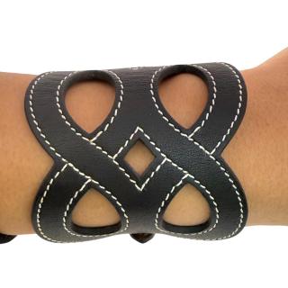 Bracelet Hermes Manchette Entrelacs en cuir