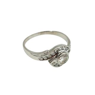 Bague Or Blanc 18 Ct Diamants