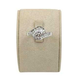 Bague Or Blanc 18 Ct Diamants