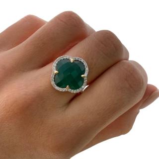 Bague Morganne Bello Victoria Agate Vert & Diamants Grand...