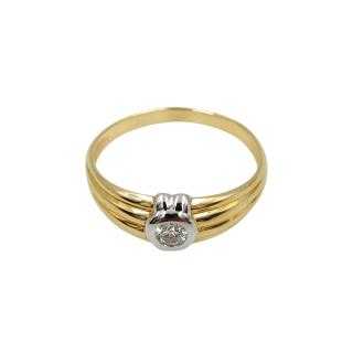 Bague Or Jaune&Blanc 18 Ct Diamant