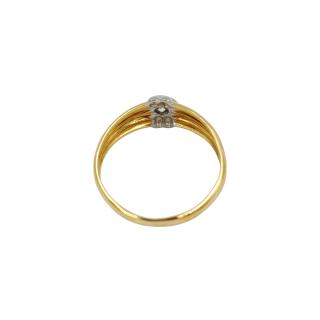 Bague Or Jaune&Blanc 18 Ct Diamant