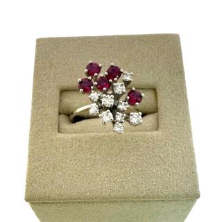 Bague Or 18ct Diamants & Ruby