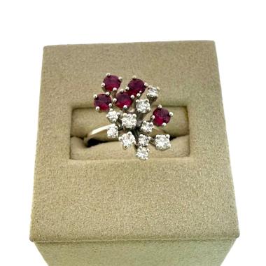 Bague Or 18ct Diamants & Rubis