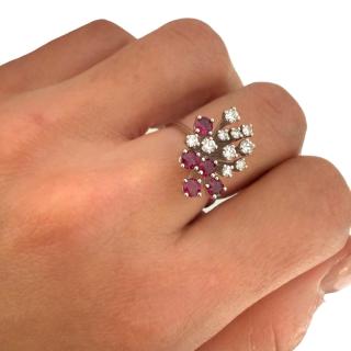 Bague Or 18ct Diamants & Ruby