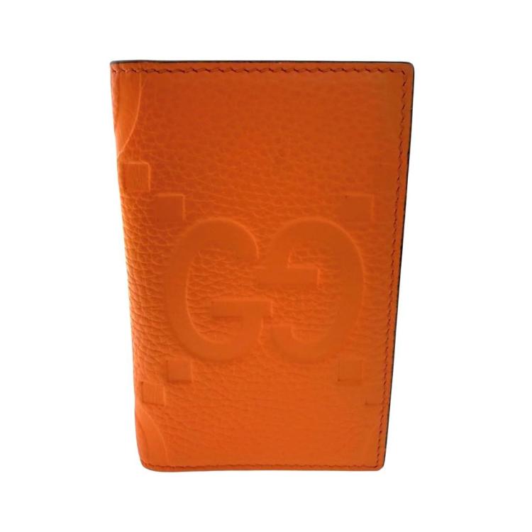 Porte Cartes Gucci Jumbo GG en Cuir Orange