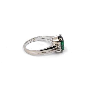 Bague en or blanc 18k, Tourmaline & Diamants