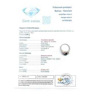 Bague en or blanc 18k, Tourmaline & Diamants