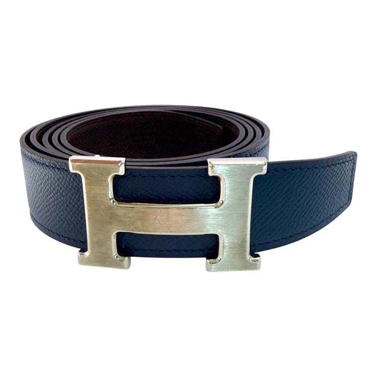 Ceinture Hermes H Réversible Bleu & Marron