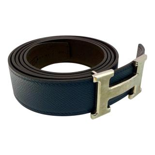 Ceinture Hermes H Réversible Bleu & Marron