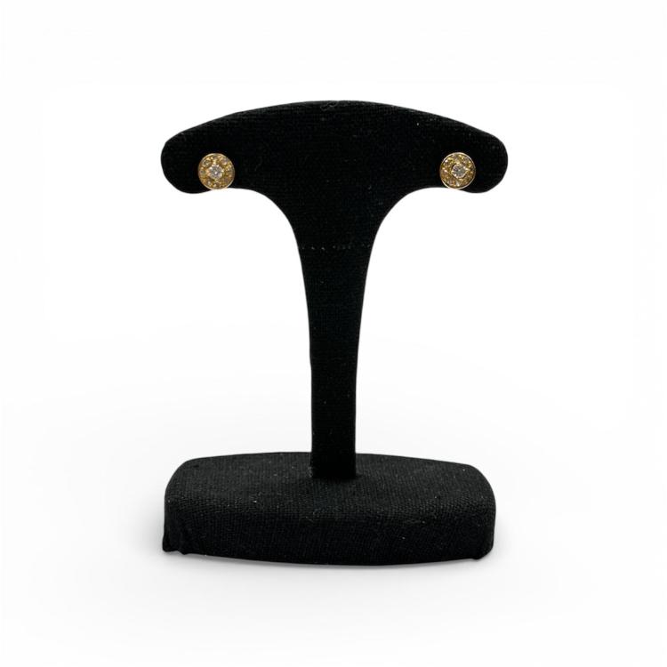 Boucles d'oreilles or jaune 18ct et diamants