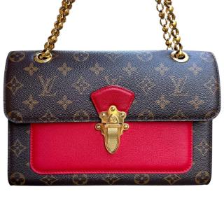 Sac Louis Vuitton Victoire Monogram et cuir Rouge