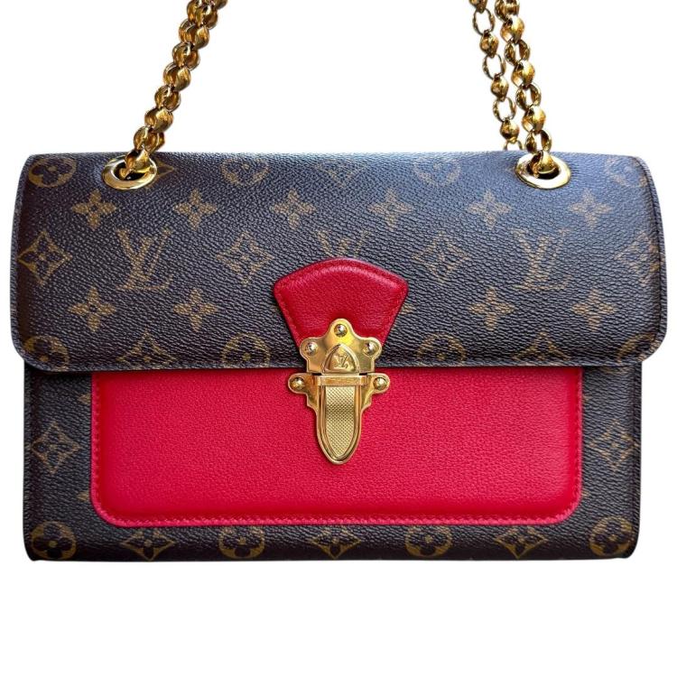 Sac Louis Vuitton Victoire Monogram et cuir Rouge
