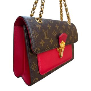 Sac Louis Vuitton Victoire Monogram et cuir Rouge