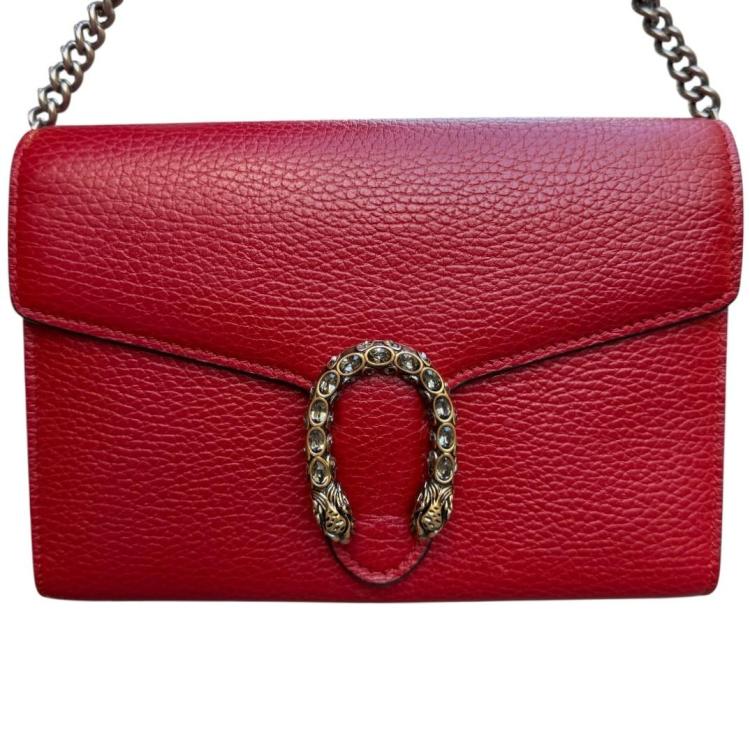 Sac Gucci Dyonisus en Cuir Rouge