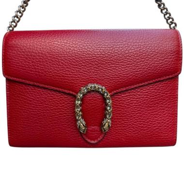 Sac Gucci Dyonisus Chain Wallet en Cuir Rouge