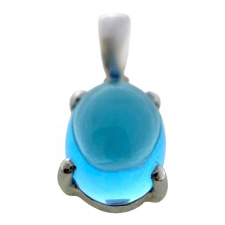 Pendentif Or Blanc 18ct & Topaze