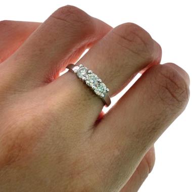 Bague Christian Trilogie Or Blanc 18ct & Diamants 0.63 carats