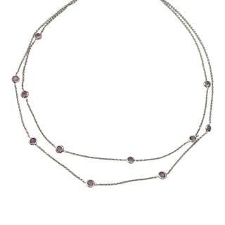 Collier Or Blanc 18ct & Améthystes