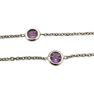 Collier Or Blanc 18ct & Améthystes