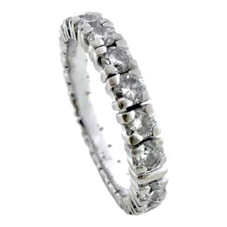 Bague Riviere Or Blanc 14Ct & Diamants