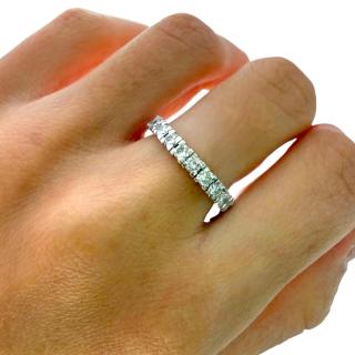 Bague Riviere Or Blanc 14Ct & Diamants