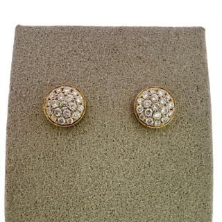 Clous D'Oreilles Or Jaune 18ct & Diamants