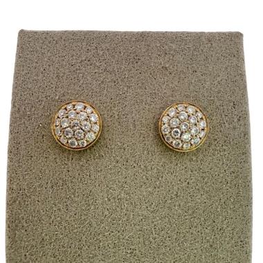 Clous D'Oreilles Or Jaune 18ct & Diamants