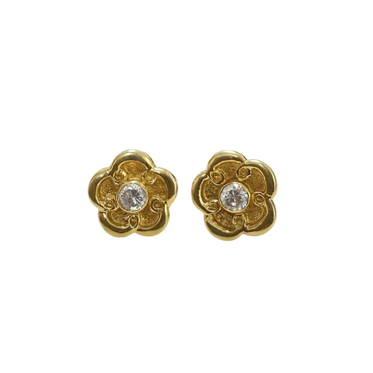 Boucles d'oreilles Fleur Or jaune 18 carats