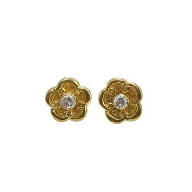 Boucles d'oreilles Fleur Or jaune 18 carats