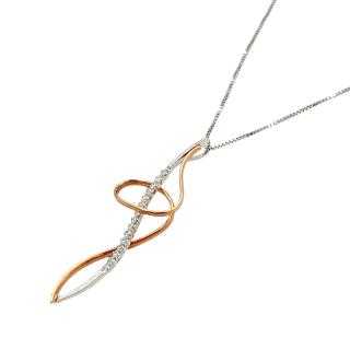 Collier Or Blanc&Rose 18 Ct