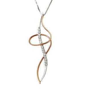 Collier Or Blanc&Rose 18 Ct