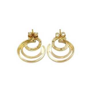 Boucles d'Oreilles Or Jaune&Blanc 18 Ct