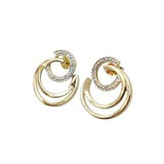 Boucles d'Oreilles Or Jaune&Blanc 18 Ct