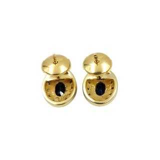 Boucles d'Oreilles Or Blanc&Jaune 18 Ct