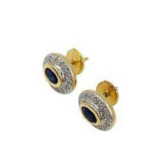 Boucles d'Oreilles Or Blanc&Jaune 18 Ct