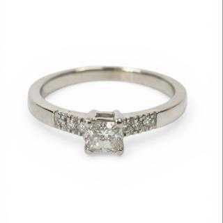 Bague Or Blanc Diamant Princesse