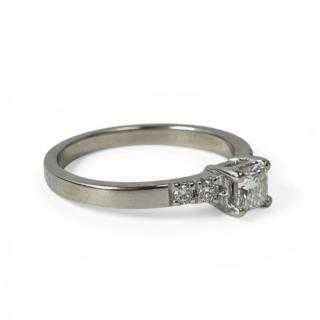 Bague Or Blanc Diamant Princesse